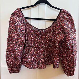 Zara Floral Blouse - Red and Pink